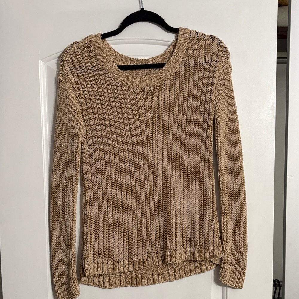 Alice + Olivia Beige Crew Neck Sweater
